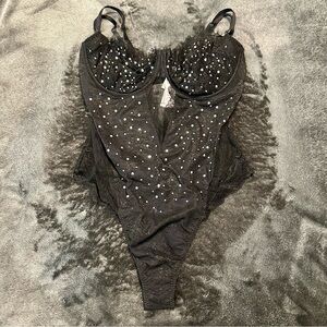 Victoria's Secret Black Lingerie Bodysuit
